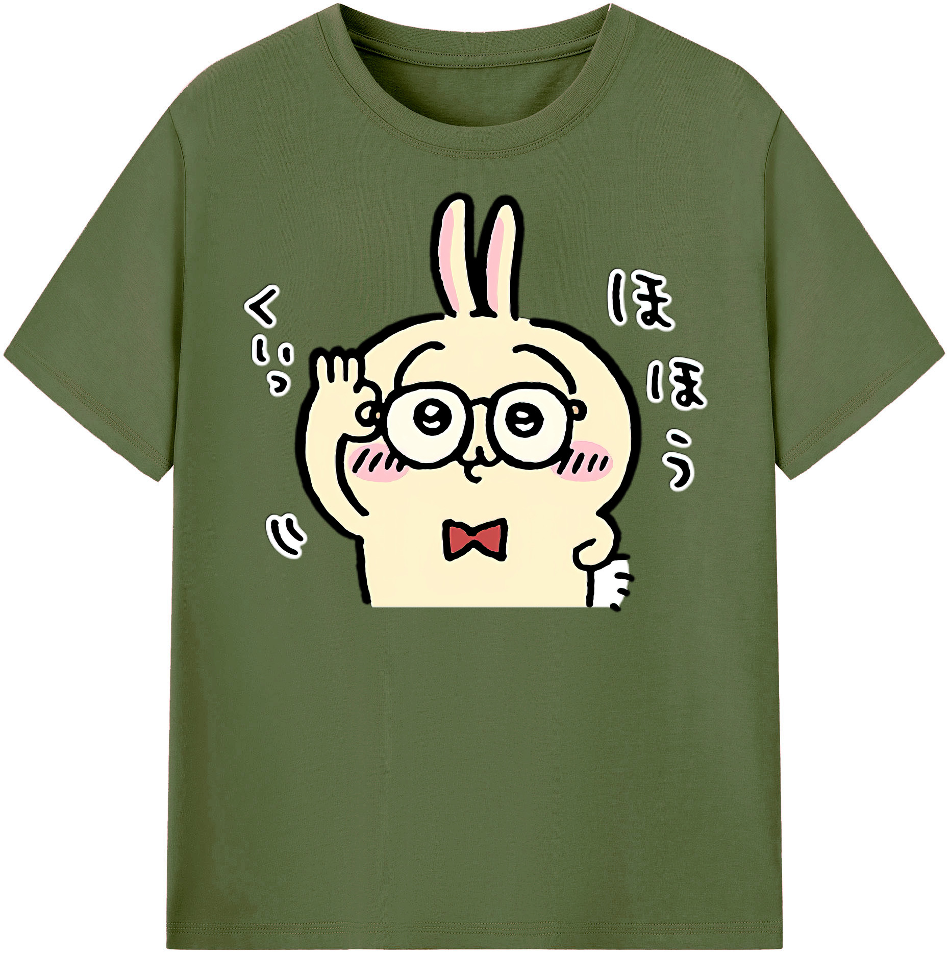 （画像用） ちいかわ うさぎ Chii-kawa usagi 綿100％半袖Tシャツ（フロントプリント）